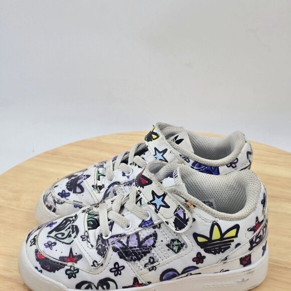 Adidas Originals Jeremy Scott Forum Low Mono I GX7177 Kids Shoes Size 9.5k - Picture 2 of 8